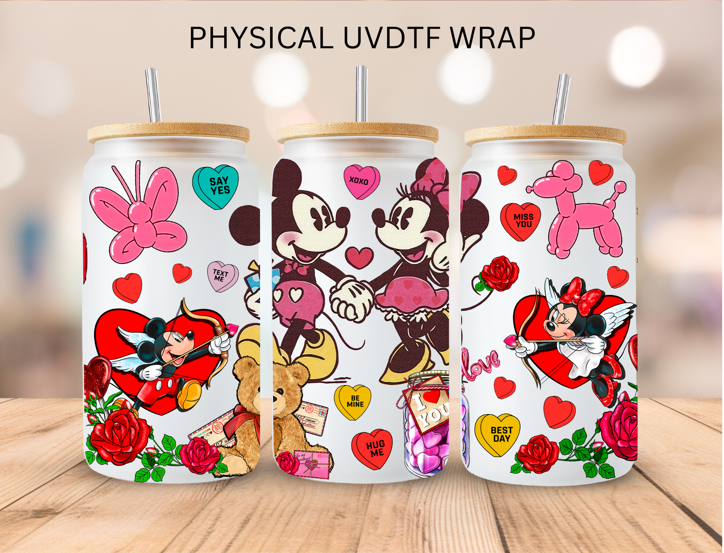 Mouse Crew Red Valentines Couple - 16 oz / 20 oz Libby UV DTF