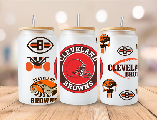 Football Cleveland Browns - 16oz Libby UV DTF Wrap