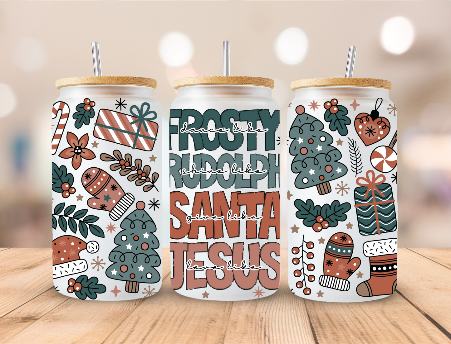 Christmas Names - 16 oz Libby UV DTF