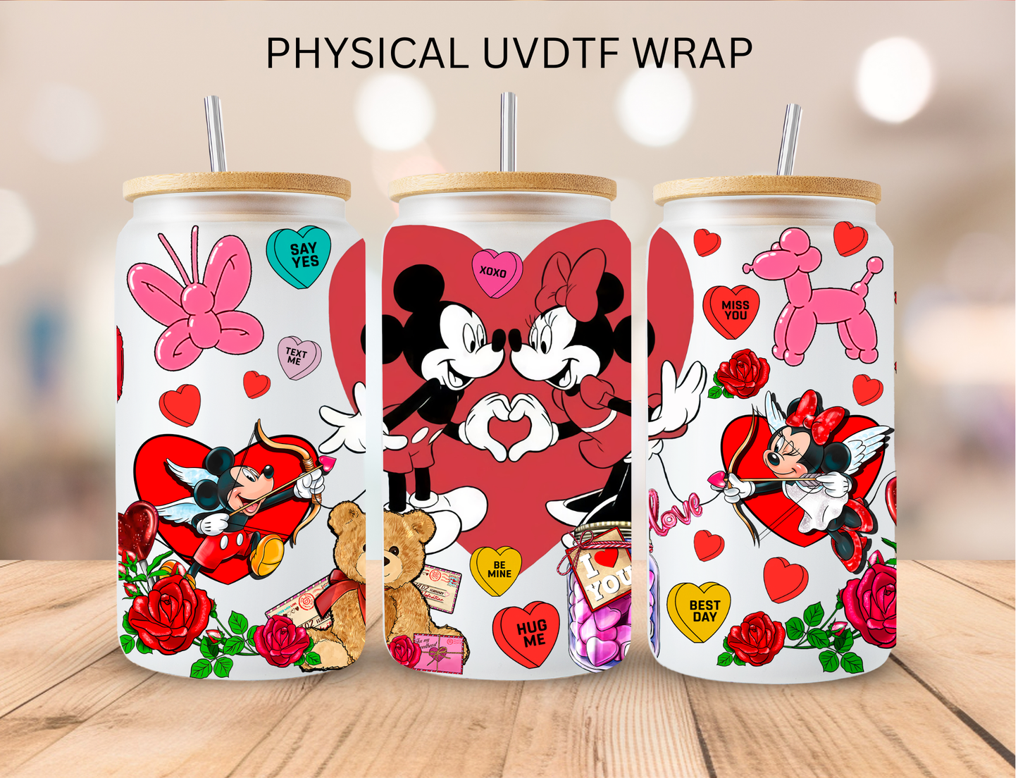 Mouse Crew Red Valentines Couple - 16 oz / 20 oz Libby UV DTF