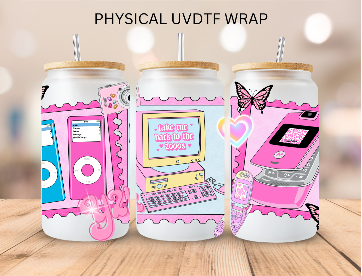 Y2K Stamp Collection - 16 oz / 20 oz Libby UV DTF Wrap