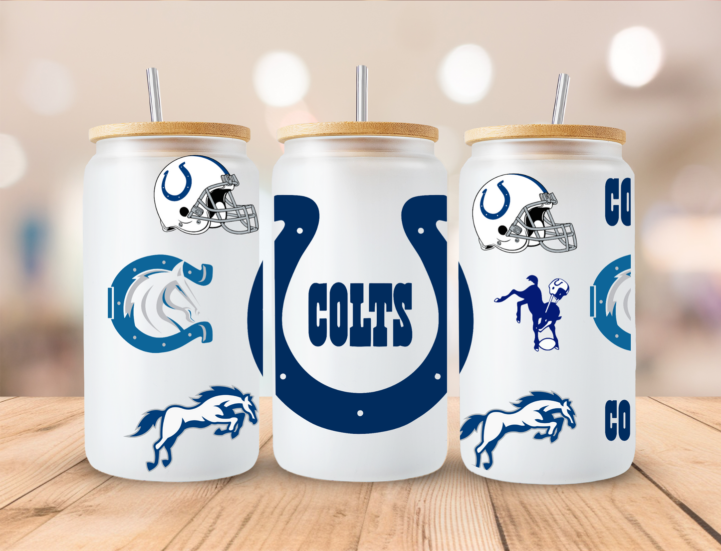 Football Colts - 16oz Libby UV DTF Wrap