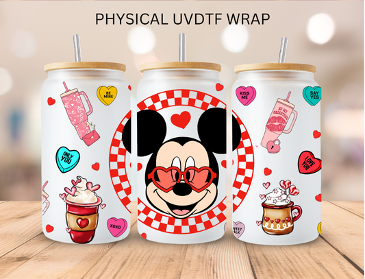 Valentines Mouse Checkered - 16 oz / 20 oz Libby UV DTF