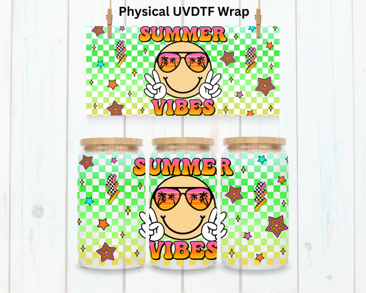 Checkered Summer Vibes - 16 oz / 20 oz Libby UV DTF