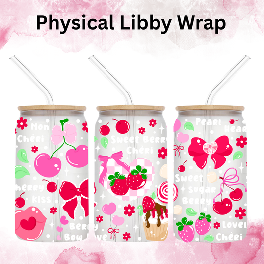 Valentines Sweets and Cherries - 16 oz / 20 oz Libby UV DTF