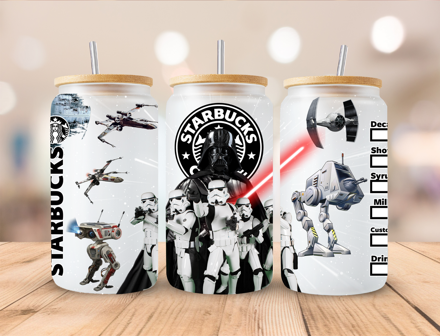 Space Character Coffee- 16 oz / 20 oz Libby UV DTF Wrap