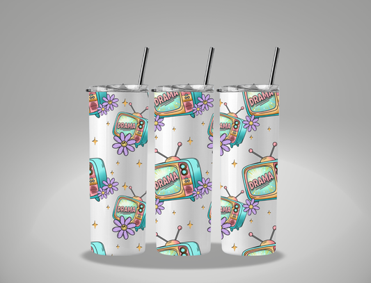 Boho Drama TV - 20oz Skinny Tumbler / 25 Oz Glass Tumbler Wrap