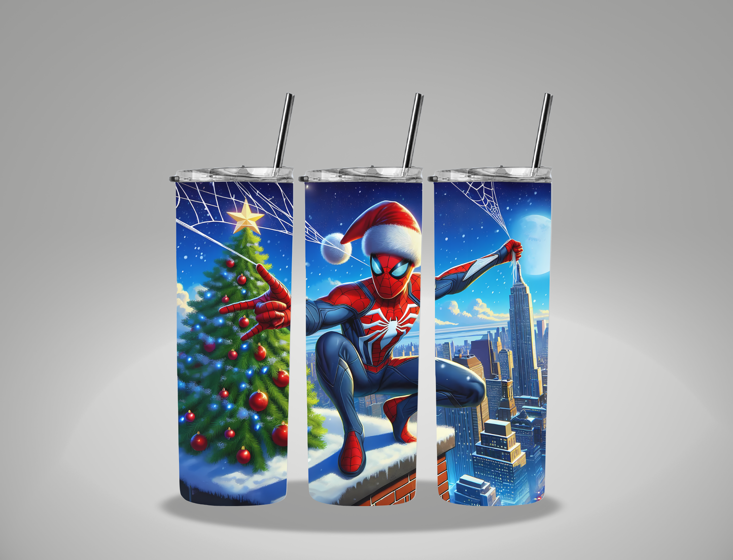 Spidey Christmas - 20oz Skinny Tumbler / 25 Oz Glass Tumbler Wrap