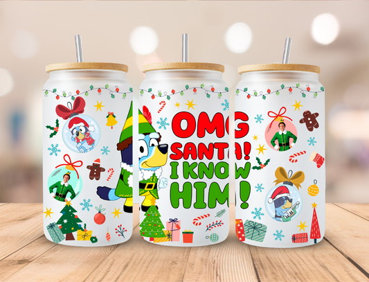 Christmas Santa I Know Him - 16oz Libby UV DTF Wrap