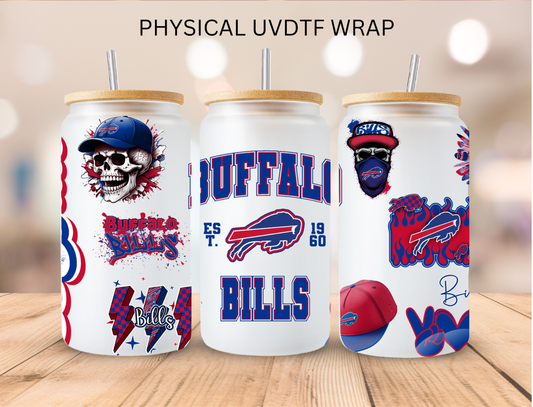 Buffalo Bills NFL Team - 16 oz / 20 oz Libby UV DTF Wrap