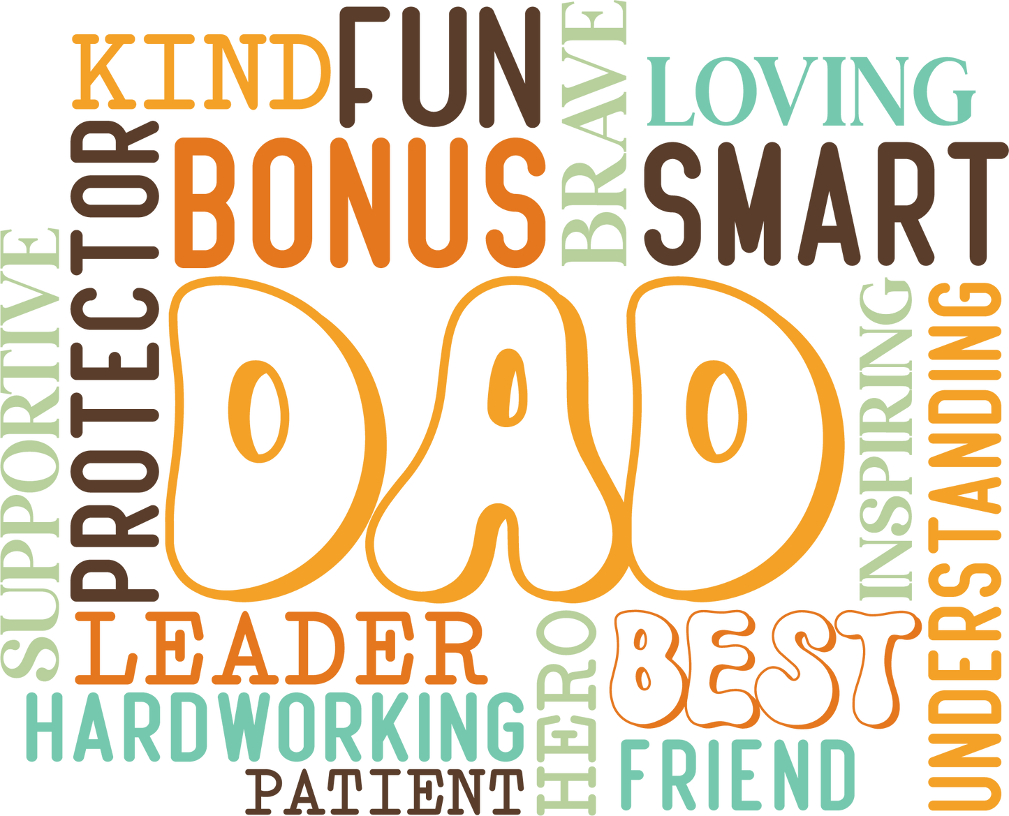 Fathers Day Dad Affirmation Words - UVDTF Decal