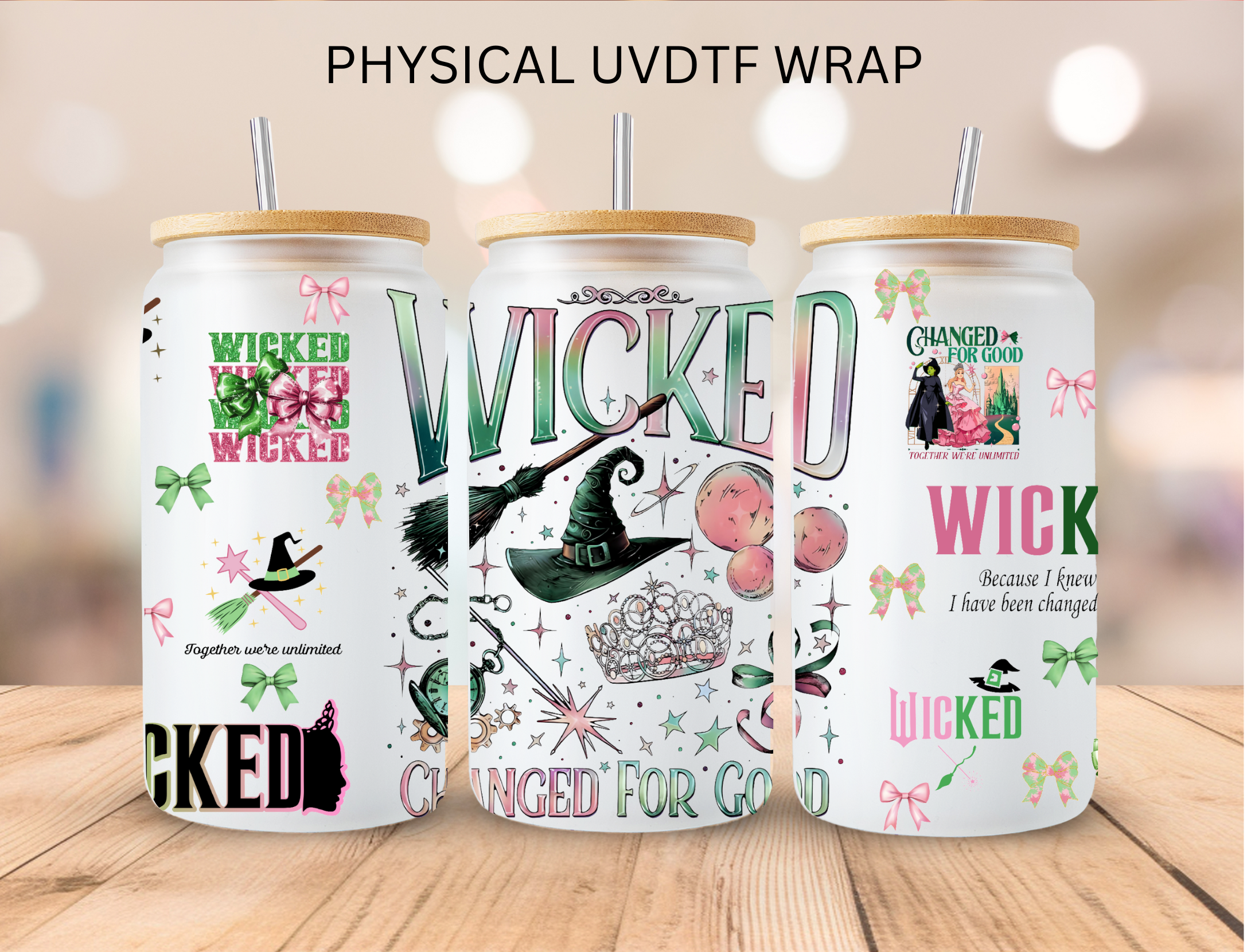 Wicked Movie - 16 oz / 20 oz Libby UV DTF Wrap – Southern Gem Creations