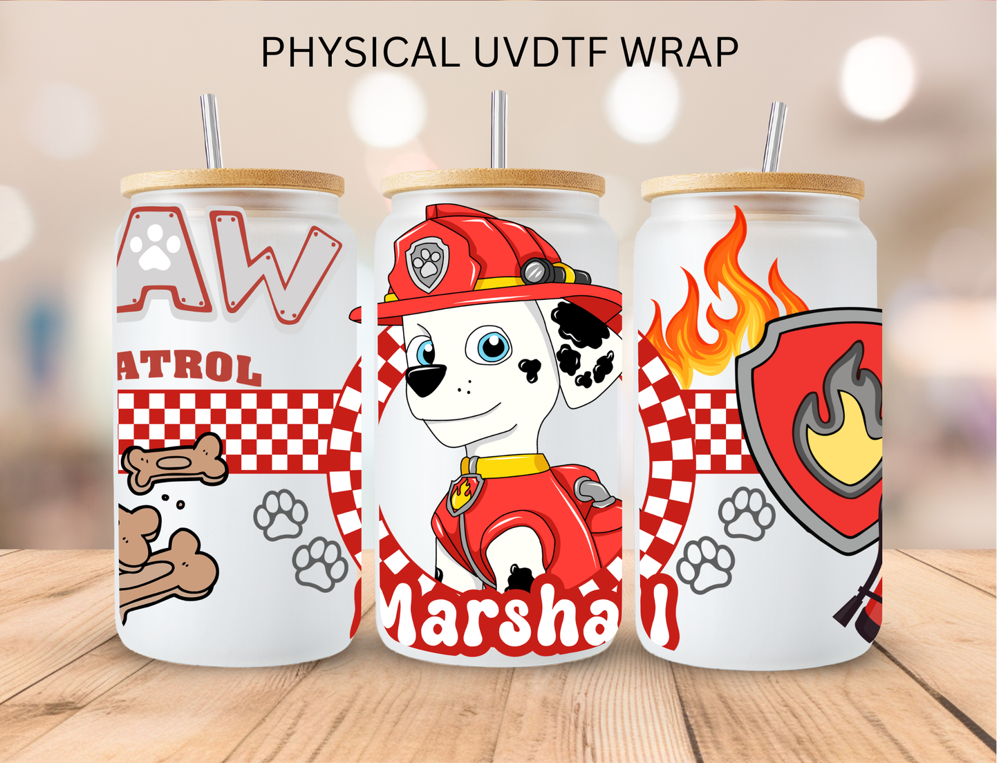 Firefighter Dog - 16 oz / 20 oz Libby UV DTF