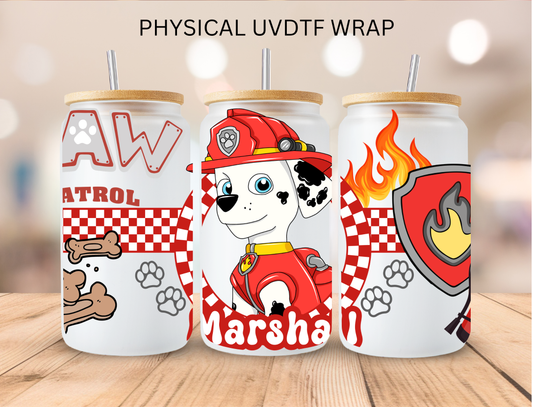 Firefighter Dog - 16 oz / 20 oz Libby UV DTF