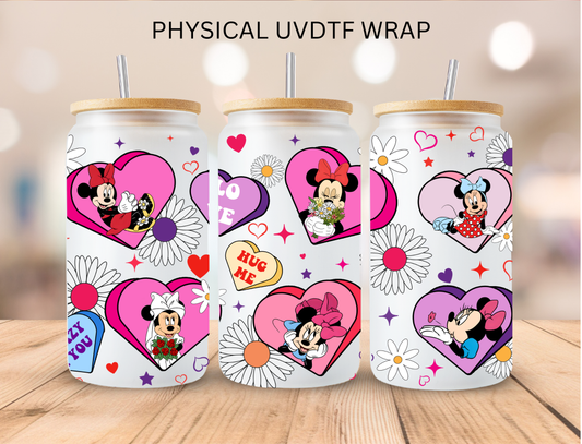 Valentines Mouse Love - 16 oz / 20 oz Libby UV DTF Wrap