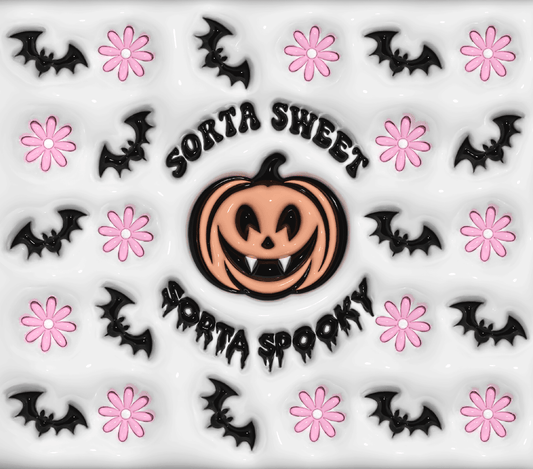 Puff Inflated Halloween Sorta Sweet Sorta Spooky - 20 Oz Sublimation Transfer
