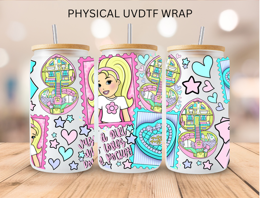 Just A Girl Who Loves Polly Pocket - 16 oz / 20 oz Libby UV DTF Wrap