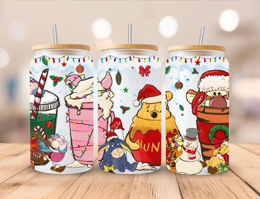 Christmas Panda Coffee - 16oz Libby UV DTF Wrap