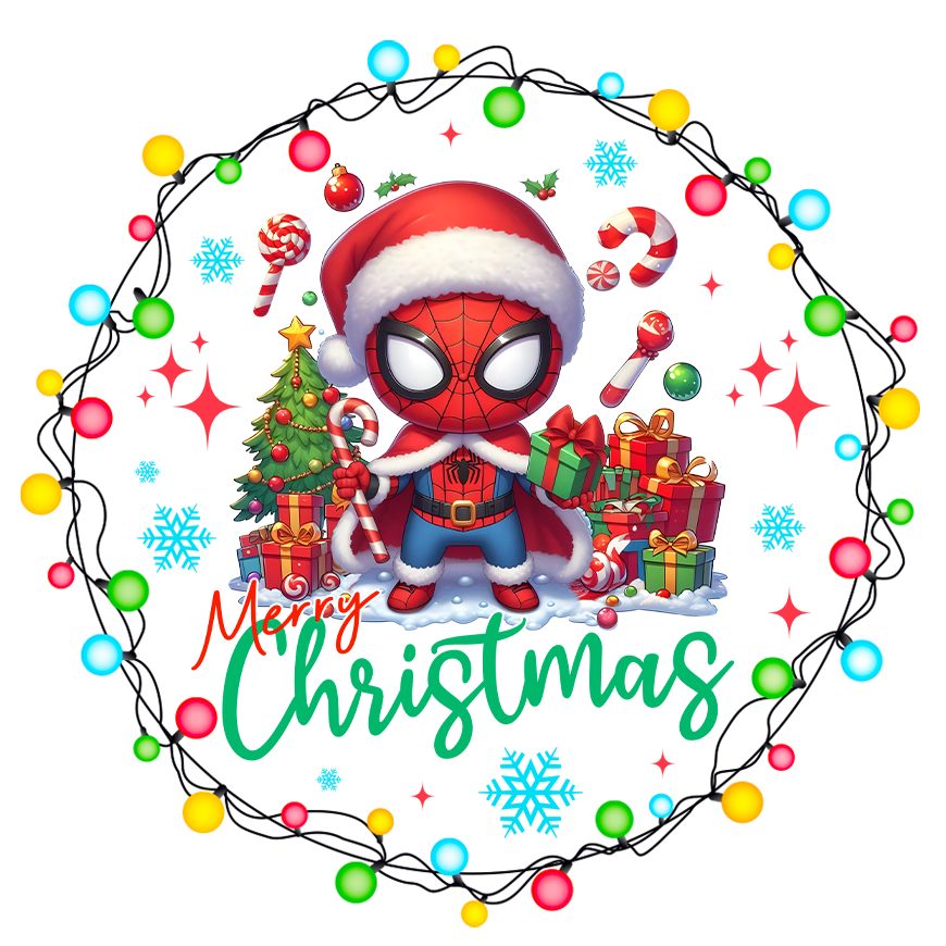 Cartoon Heros Christmas Ornament Bundle 2.8 Inch - Ornament UVDTF Decal