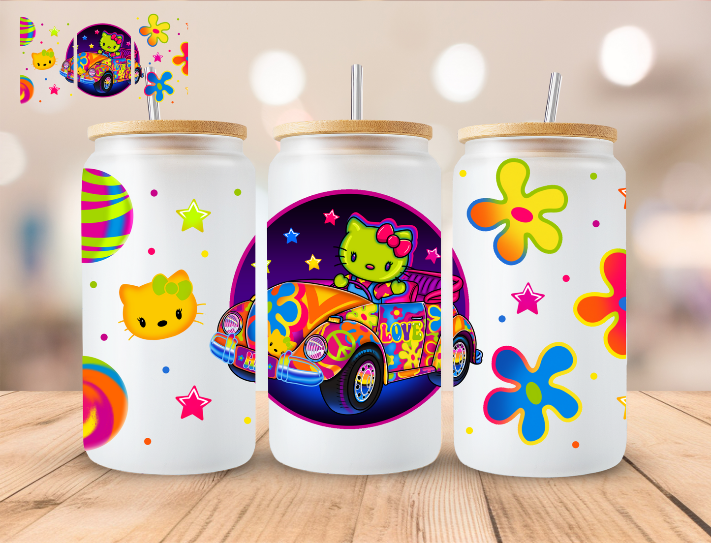 Astro Kitty - 16 oz / 20 oz Libby UV DTF Wrap