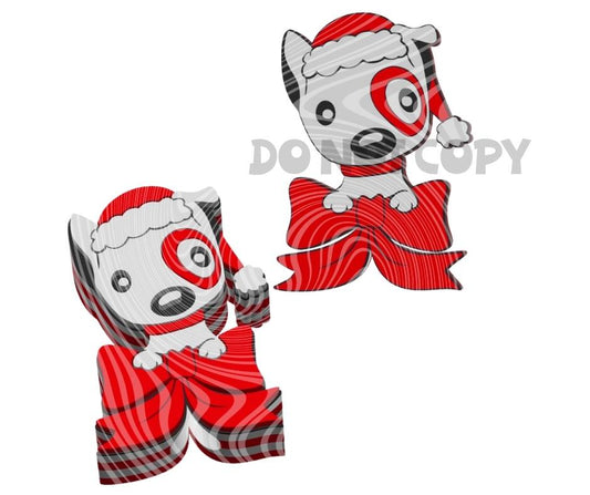 Target Eye Dog With Bow - 3D Printed Straw Topper