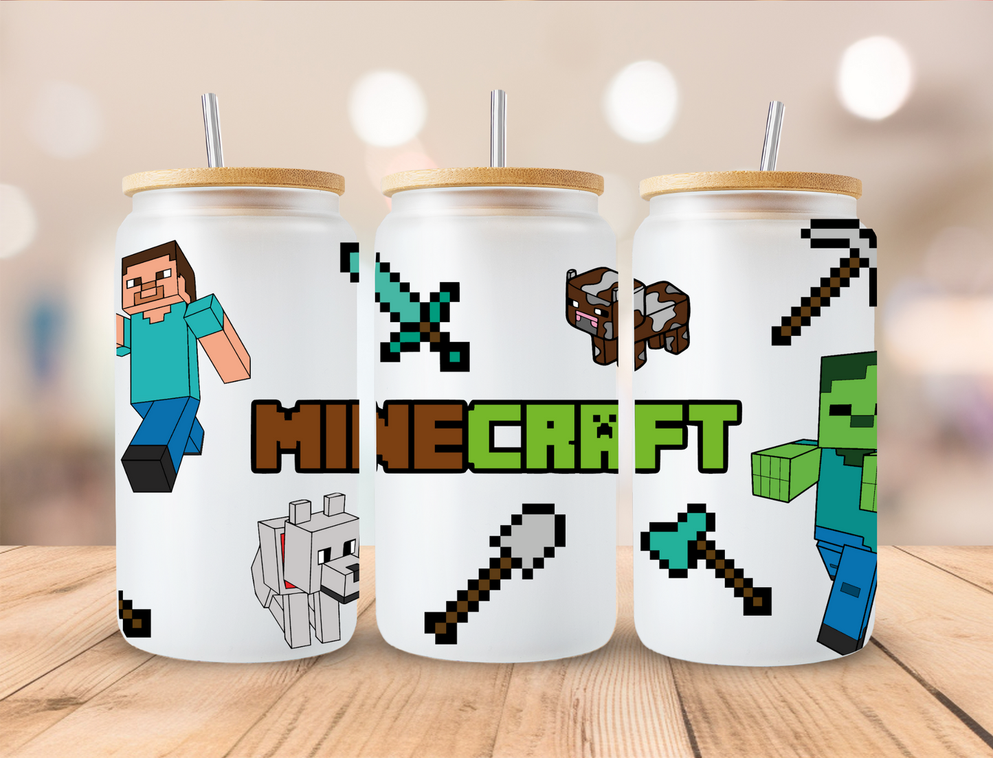 Minecraft Block Guys - 16 oz Libby UV DTF Wrap