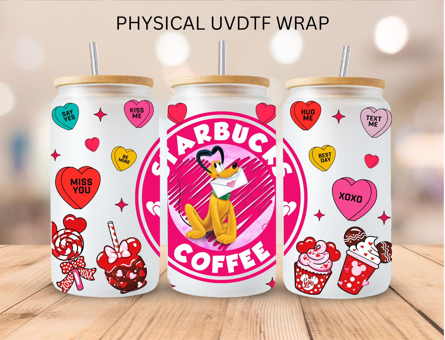 Valentines Mouse Dog - 16 oz / 20 oz Libby UV DTF