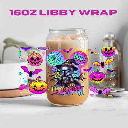 Halloween Funny Neon Collection - 16 oz / 20 oz Libby UV DTF Wrap