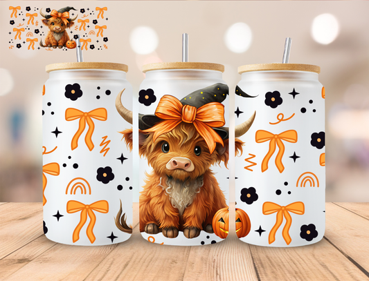 Halloween Pumpkin Heifer - 16 oz / 20 oz Libby UV DTF Wrap