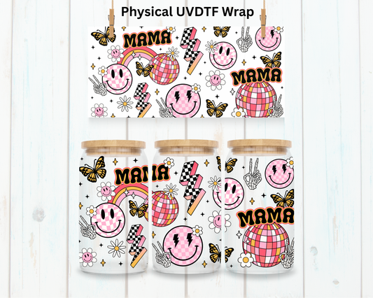 Retro Mama Smileys and Bolts - 16 oz / 20 oz Libby UV DTF