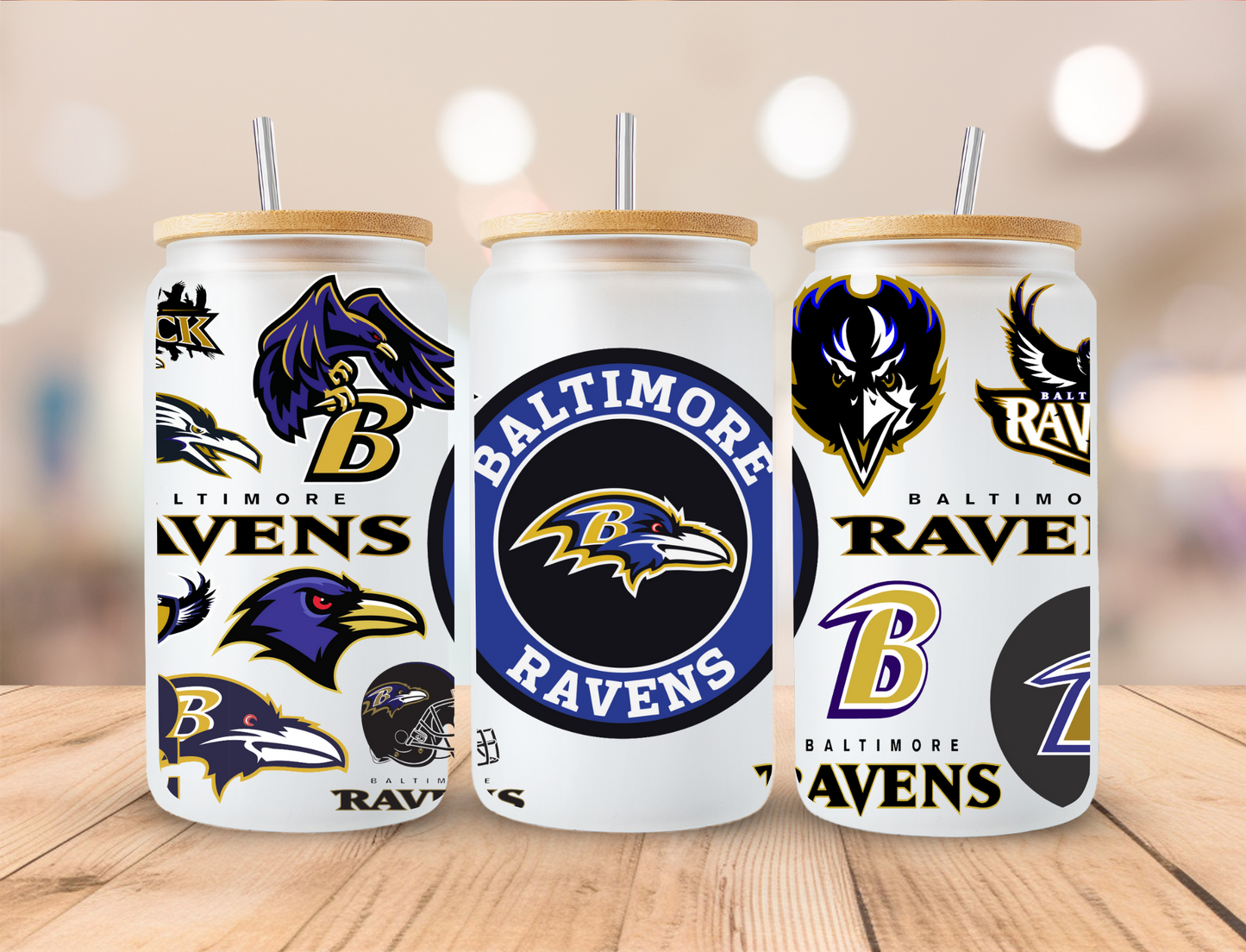 Football Ravens - 16oz Libby UV DTF Wrap