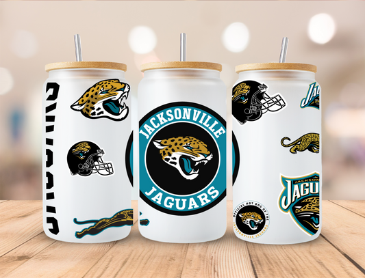 Football Jaguars - 16oz Libby UV DTF Wrap