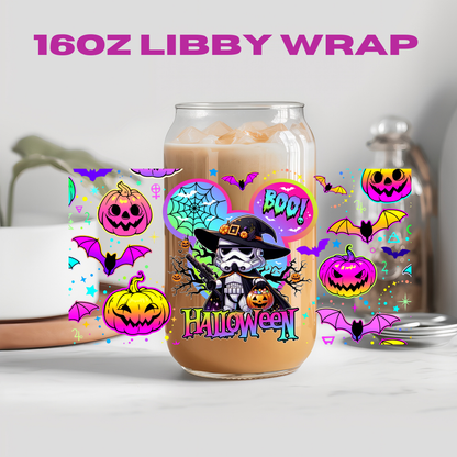 Halloween Funny Neon Collection - 16 oz / 20 oz Libby UV DTF Wrap