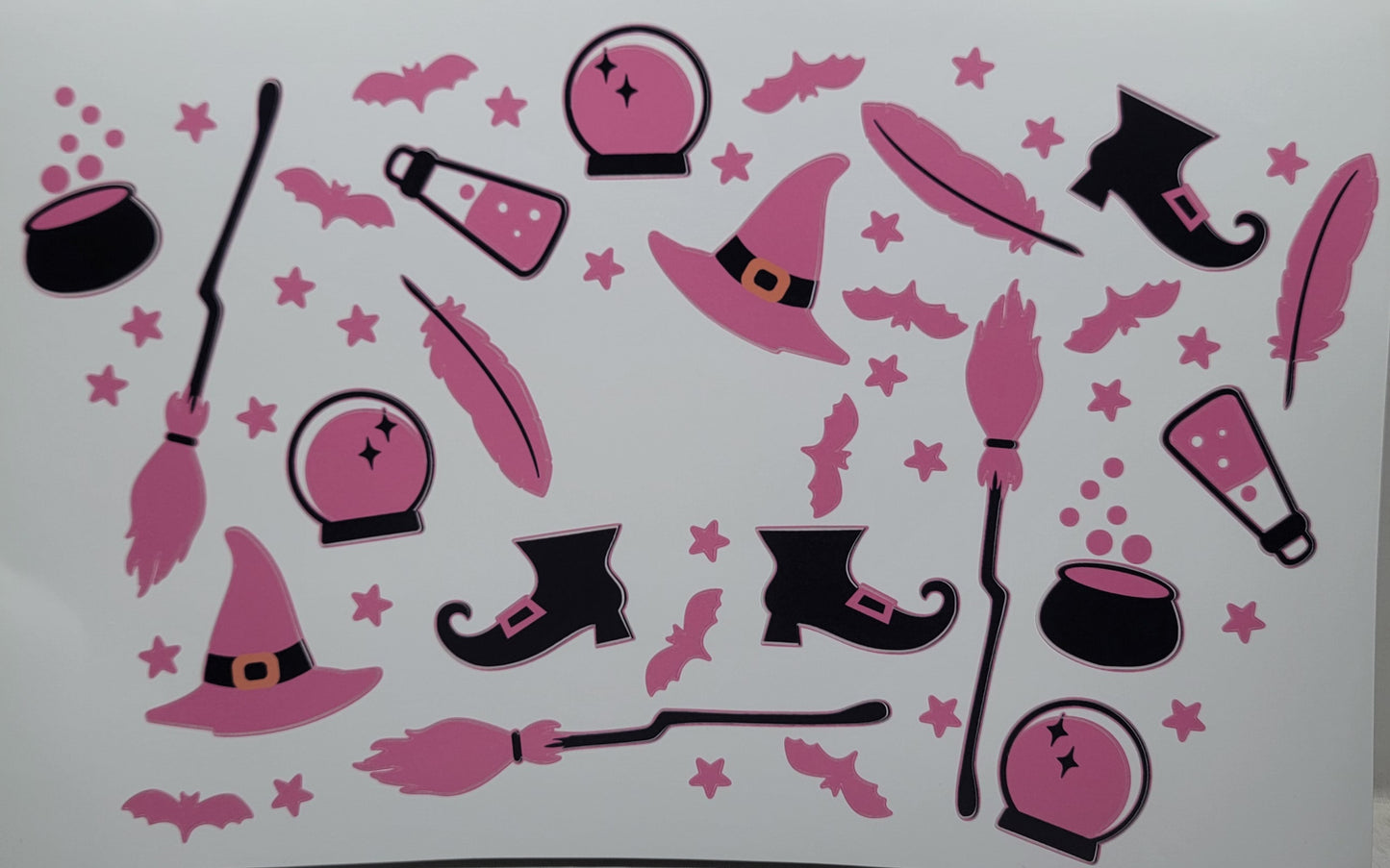 Halloween Pink Witch - READY TO SHIP 24 oz Cold Cup Wrap