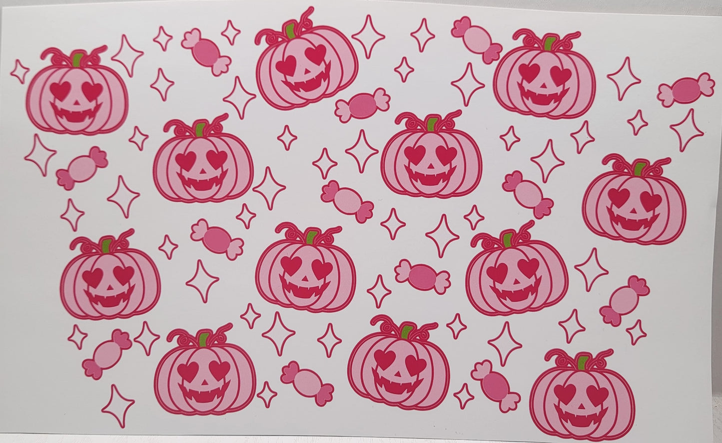 Halloween Pink Pumpkins - READY TO SHIP 24 oz Cold Cup Wrap
