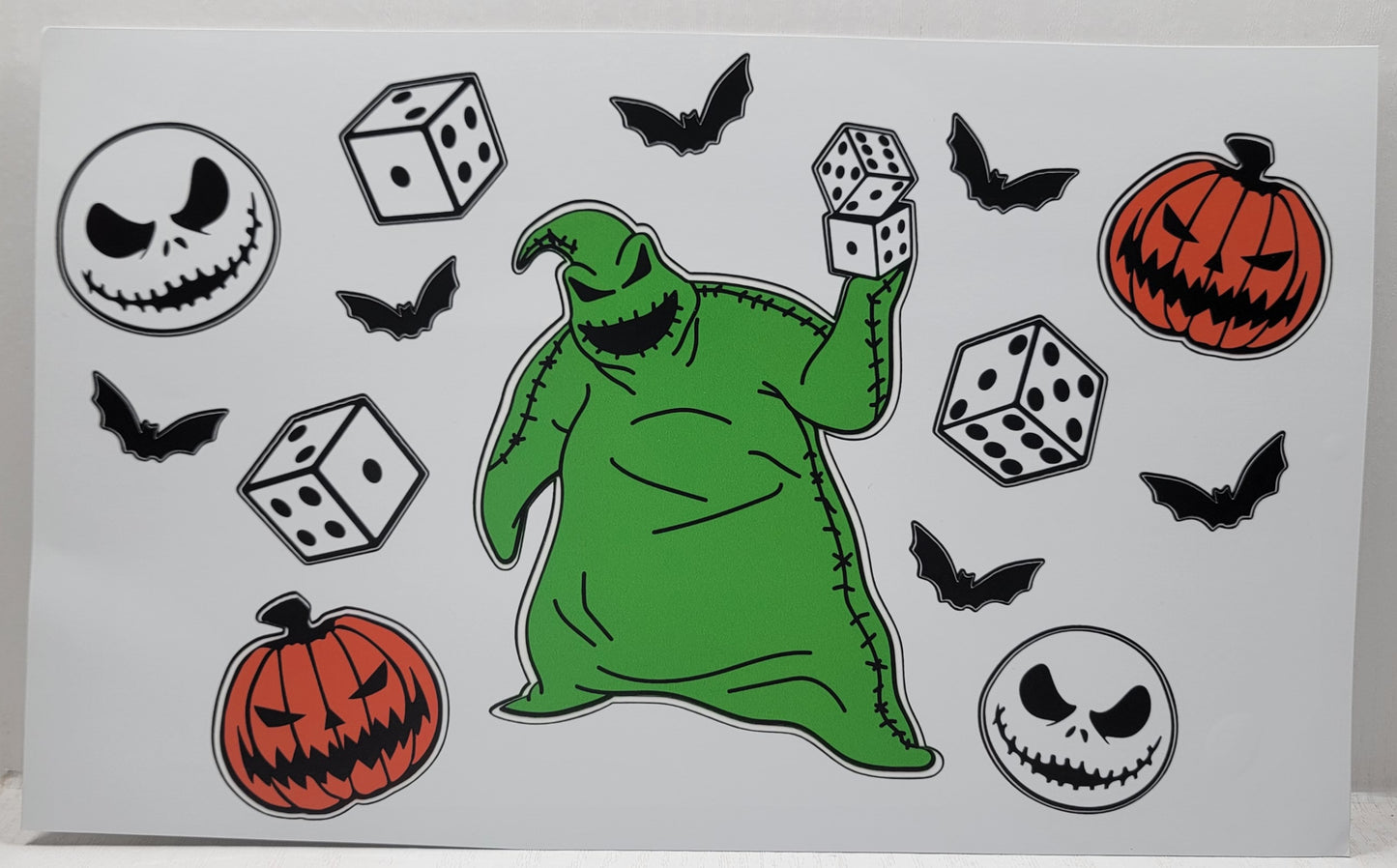 Halloween Green Goo and Dice - READY TO SHIP 24 oz Cold Cup Wrap