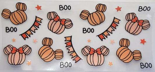 Halloween BOO Pumpkins - 16 oz Libby UV DTF Wrap RTS