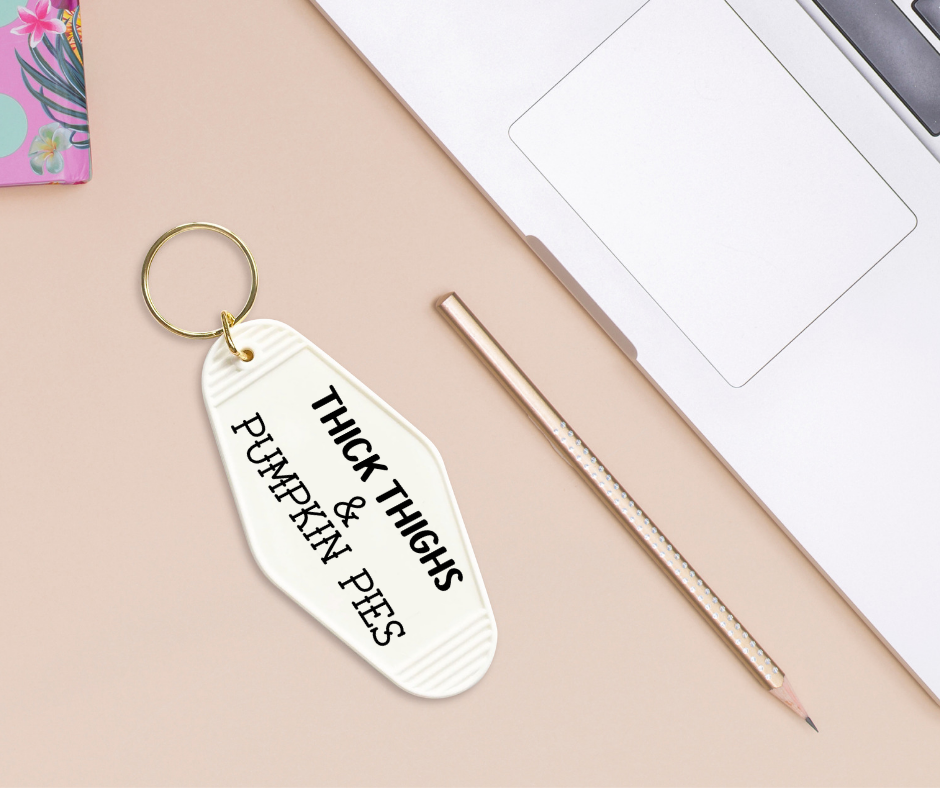 Autumn Thick Thighs and Pumpkim Pies - UVDTF Motel Keychain Set Of 6