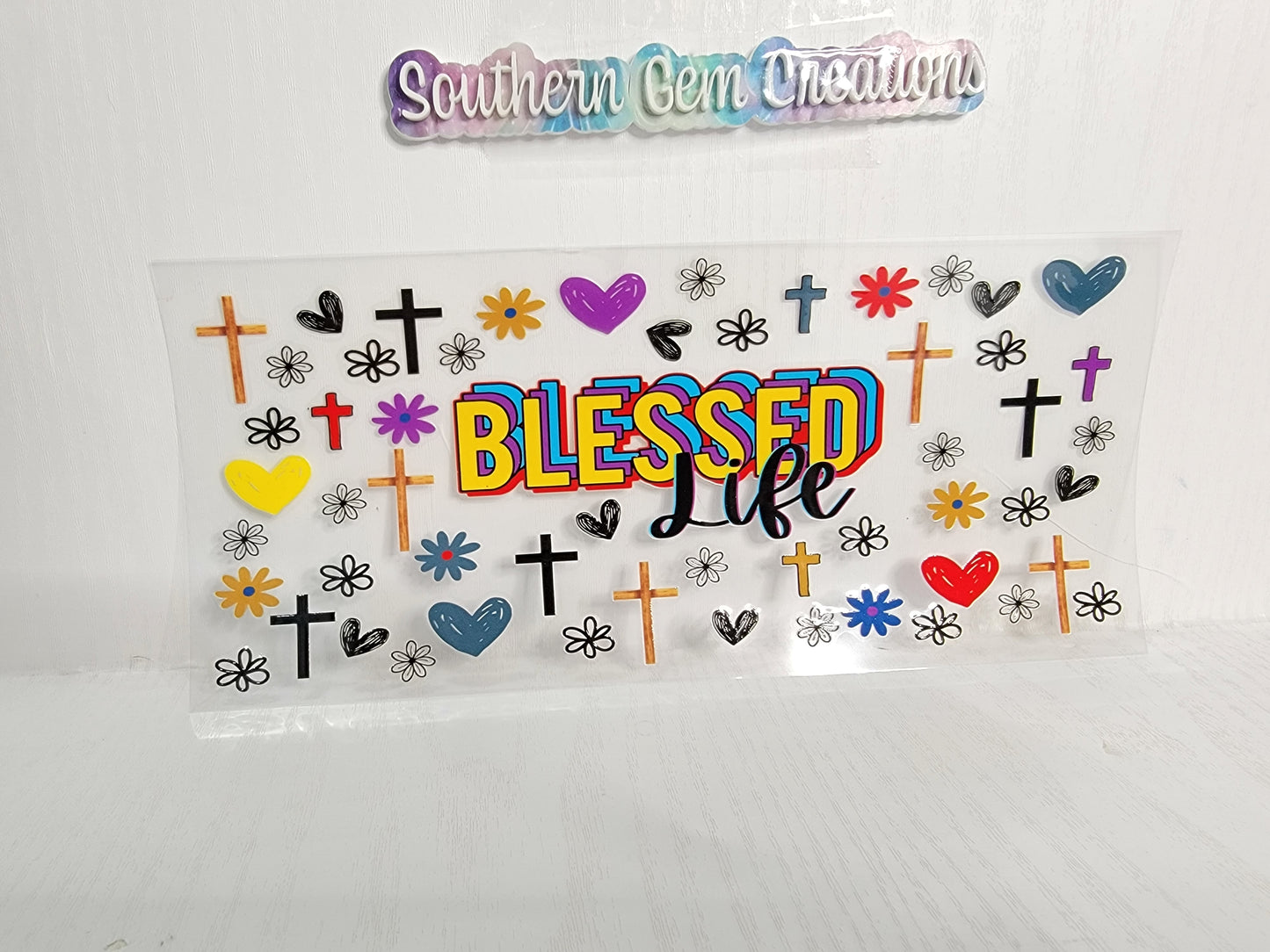 Faith Blessed Life - 16 oz Libby UV DTF Wrap RTS