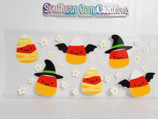 Halloween Candy Corn Costume's - 16 oz Libby UV DTF Wrap RTS