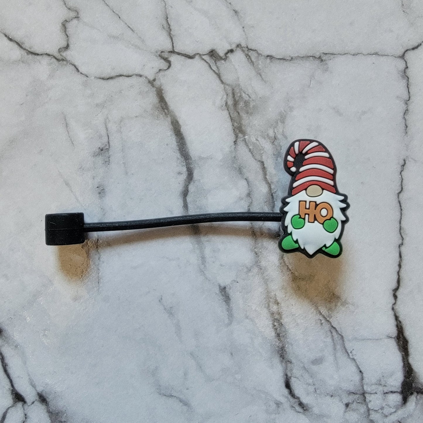 Christmas Stripe Gnome HO - Silicone Straw Toppers Collection
