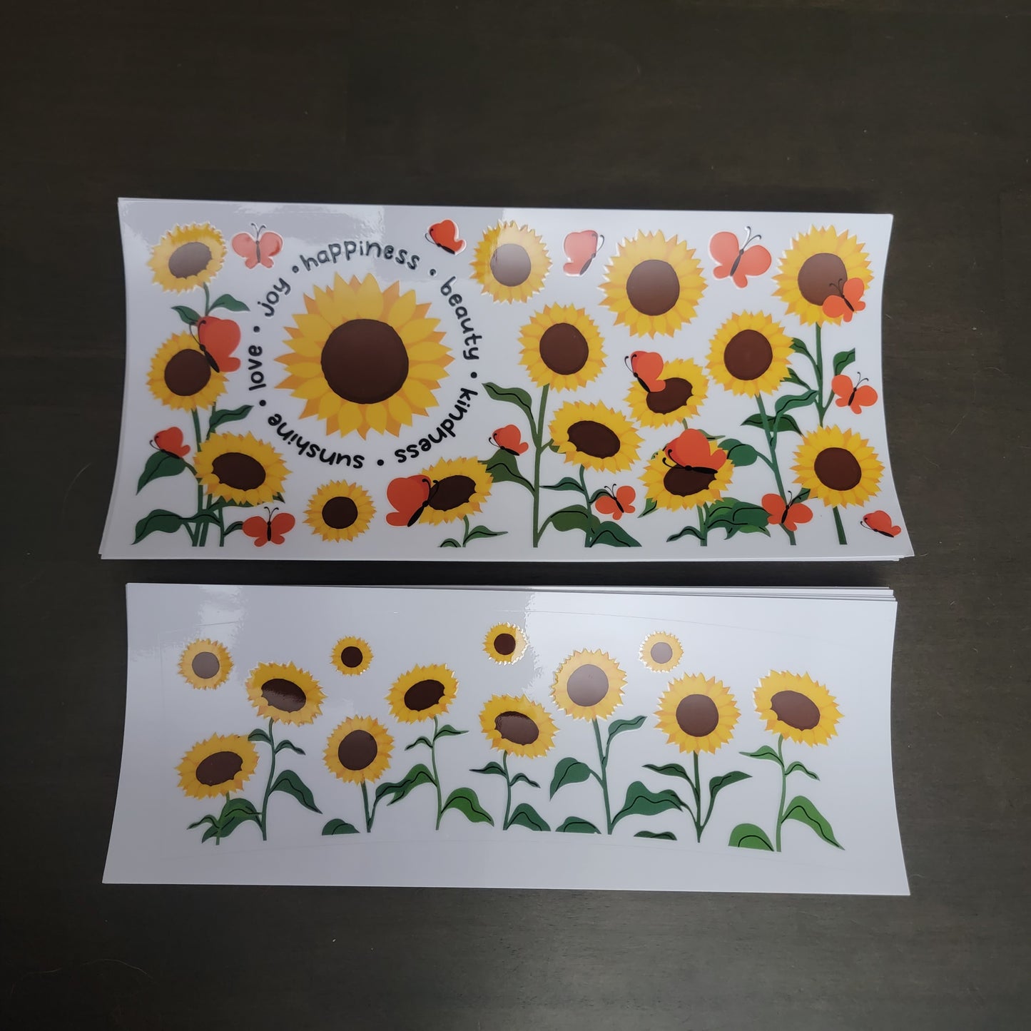 Sunflower Affirmations - 40 oz Stanley Dupes Wrap UVDTF