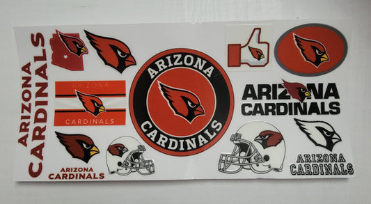 Arizona Cardinals Football Team - 16 oz Libby UV DTF RTS