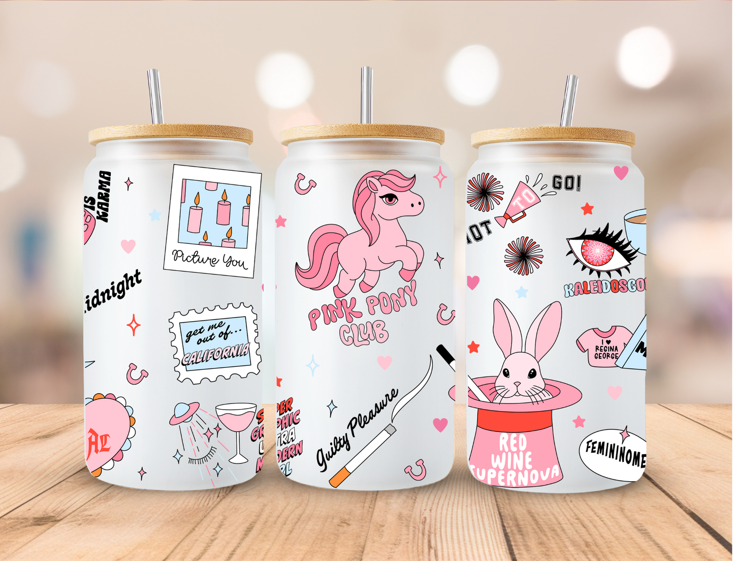 Pink Pony Club - 16 oz / 20 oz Libby UV DTF Wrap