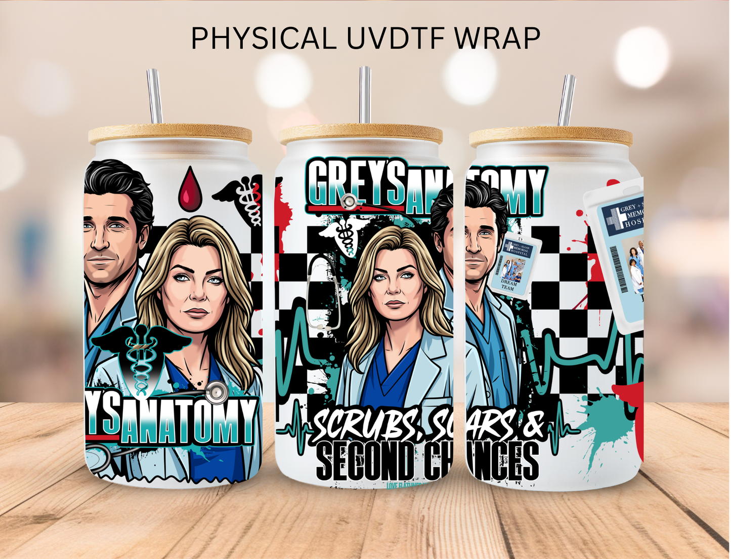 Greys Anatomy - 16 oz / 20 oz Libby UV DTF Wrap