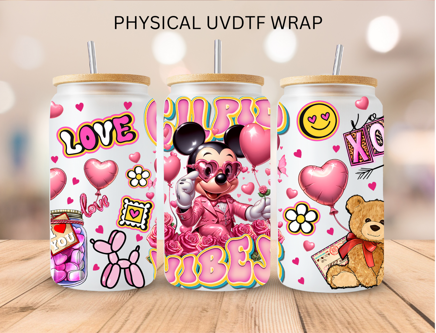 Valentines Cupid Vibes Boy Mouse - 16 oz / 20 oz Libby UV DTF