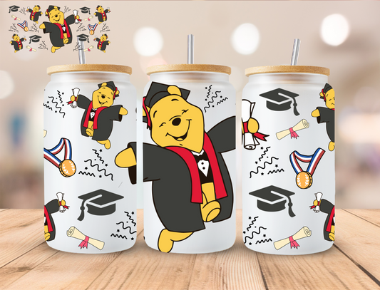 Graduation Bear - 16 oz / 20 oz Libby UV DTF Wrap