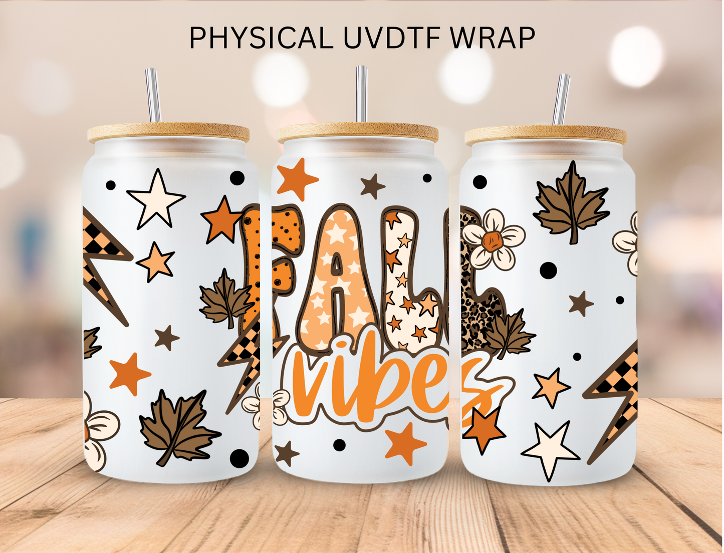 Fall Vibes - 16 oz / 20 oz Libby UV DTF Wrap