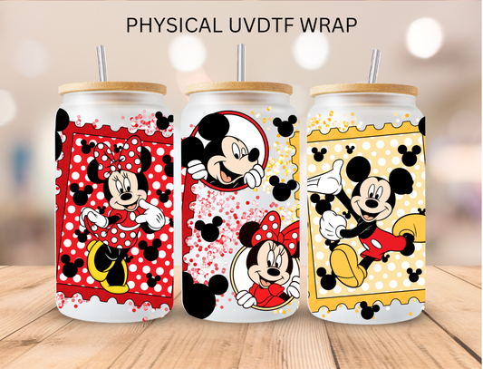 Mouse Love Stamps Collection - 16 oz / 20 oz Libby UV DTF Wrap