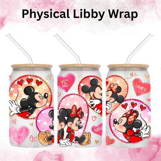 Valentines Day Hearts With Mouse Couple - 16 oz / 20 oz Libby UV DTF